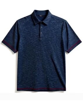 Nat Nast Blue Heather Polo Shirt Knit Short Sleeve Golf Mens Size L